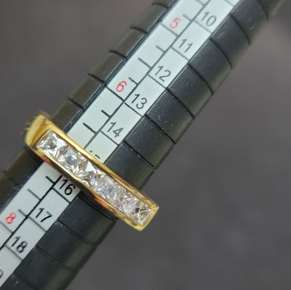 R66-Y. TYCOON Designer 18k Yellow Gold over 925 Wedding Band.  Size 7.